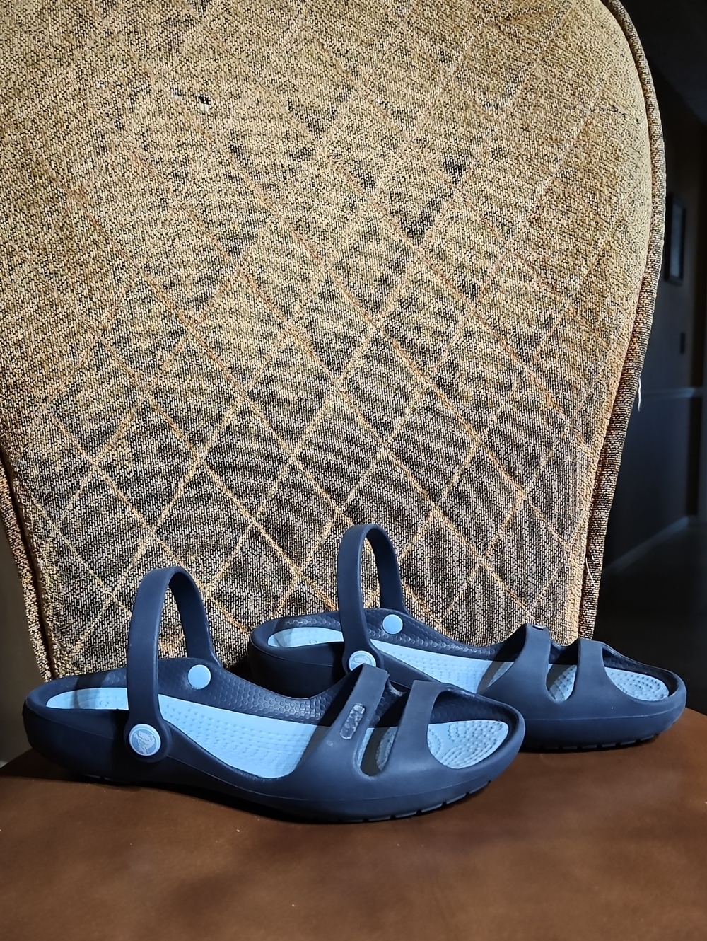 Crocs Cleo II Double Strap Slingback Slip On Slides Sandals Shoes Navy Blue